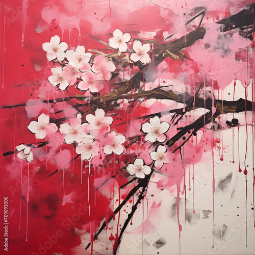 abstract sakura japanese paint photo