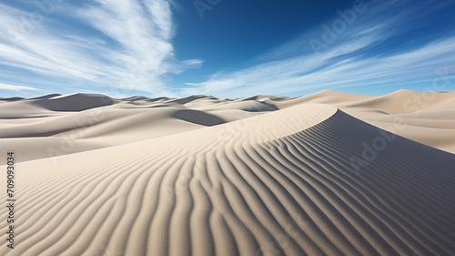 The abstract patterns created by light and shadow on a sand dune in a desert -Generative Ai