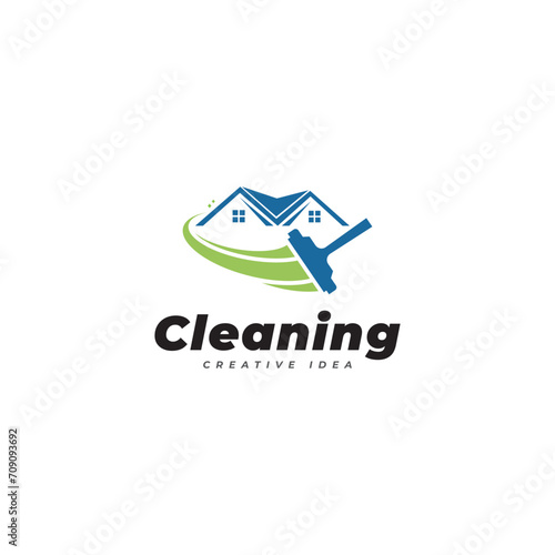 House Cleaning Service Logo Design Vector Template