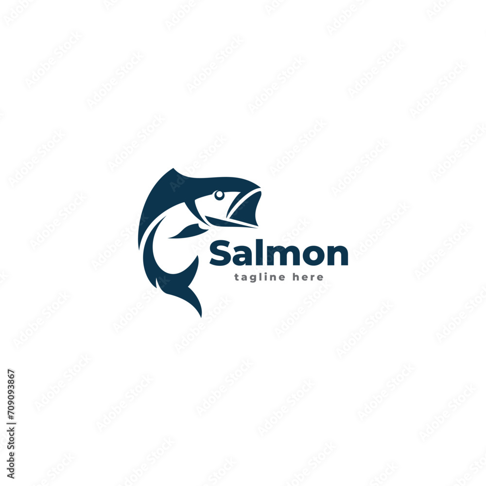 Obraz premium Salmon Fish Logo Vector Template