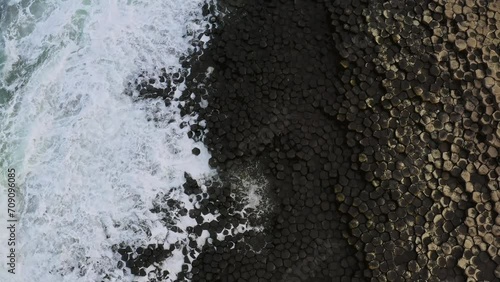 Giant's Causeway Northern Ireland coast Aerial view