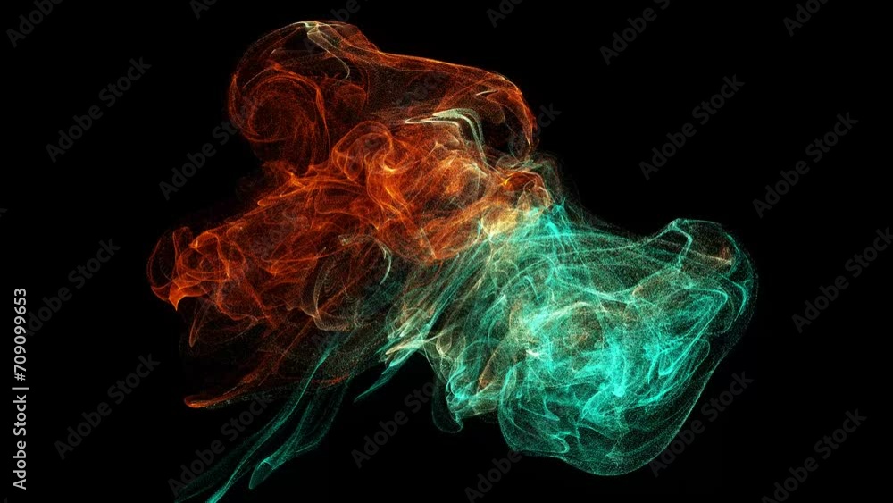 Smoke or fluid simulation with slow motion effect on black background, concepts, ideas, 4k Smoke or fluid simulation with slow motion effect on black background, concepts, ideas, 4k