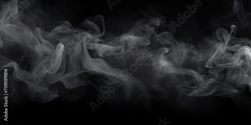 White smoke on black background