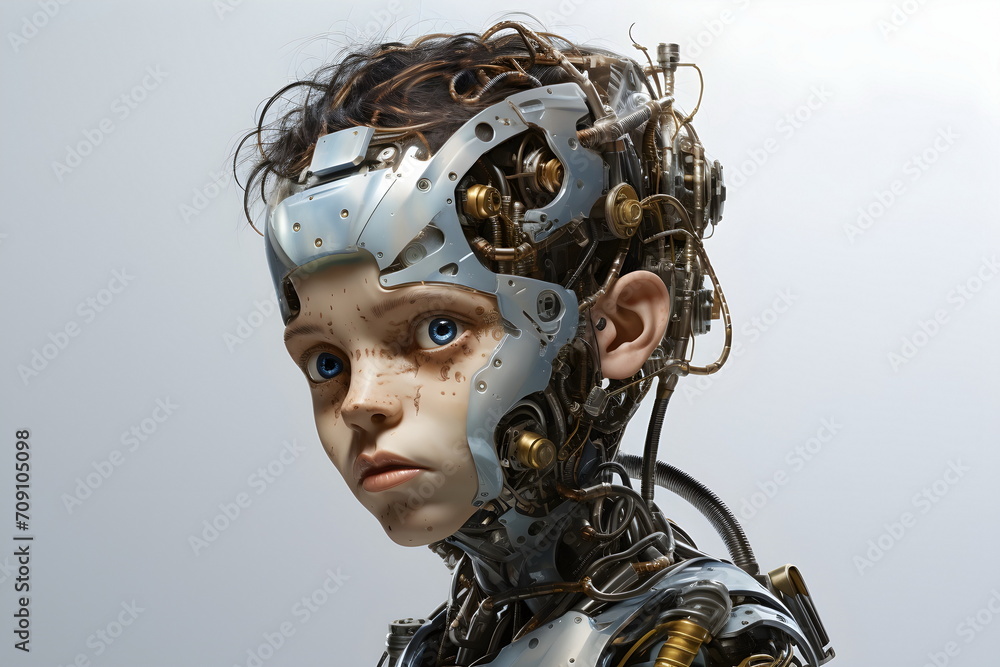 robot child portrait isolated robot child portrait isolated