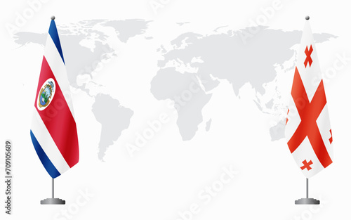 Costa Rica and Georgia flags for official meeting