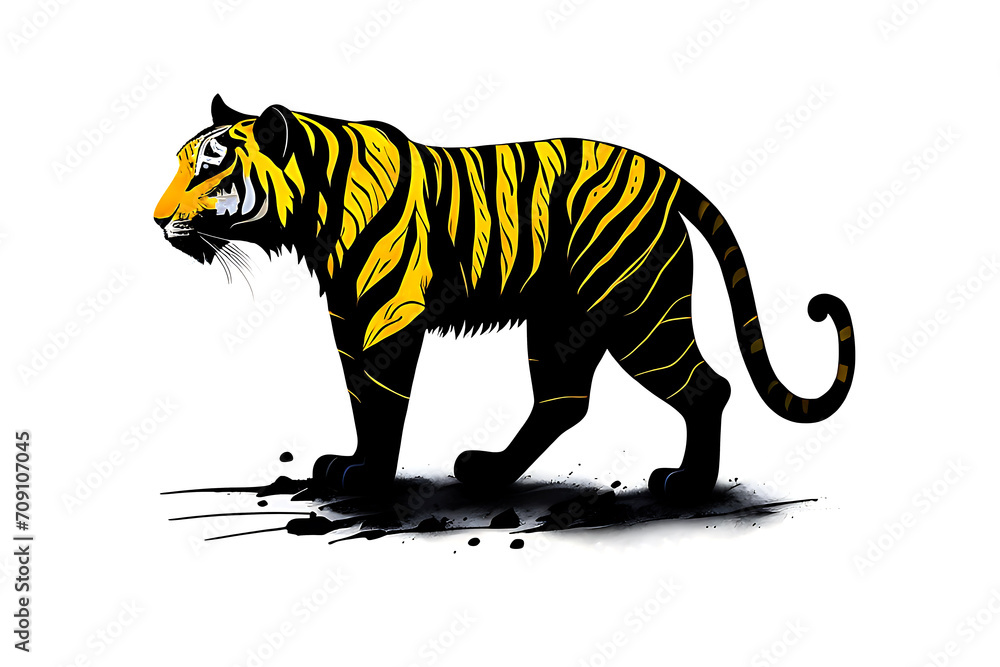 Fototapeta premium ink paint inspirations a tiger art