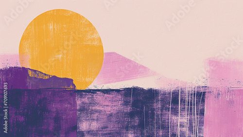 Abstract landscape in pastel colors