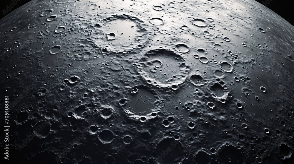 Close-up of the lunar surface with visible craters and texture illustration Close-up of the lunar surface with visible craters and texture illustration