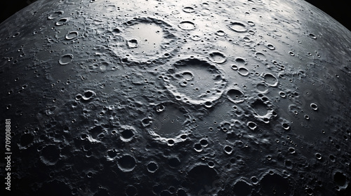 Foto Close-up of the lunar surface with visible craters and texture illustration
