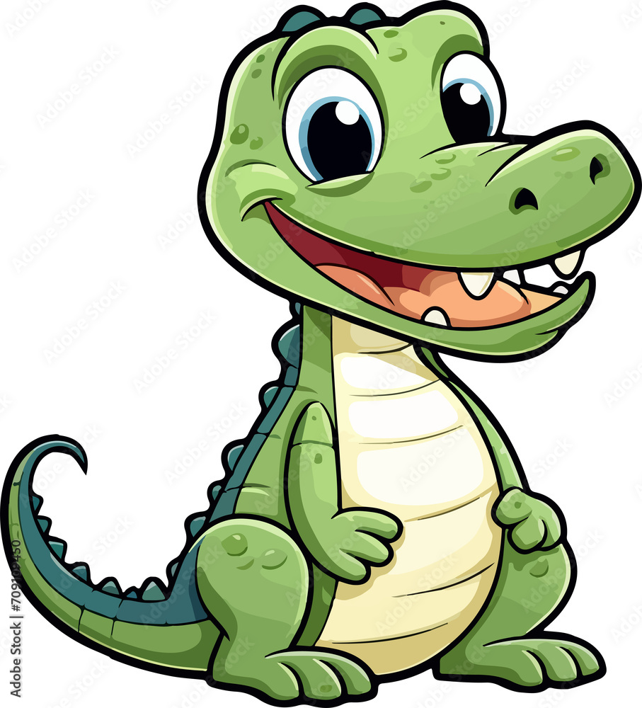 Fototapeta premium Cute crocodile clipart design illustration