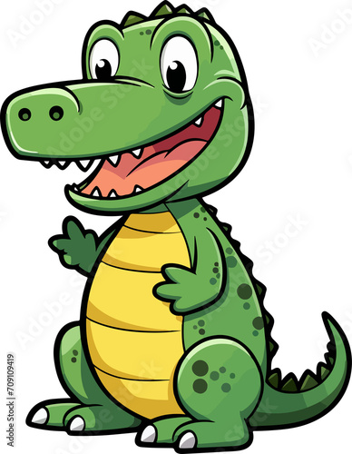 Cute crocodile clipart design illustration