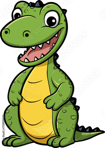 Cute crocodile clipart design illustration
