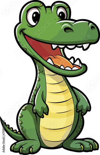 Cute crocodile clipart design illustration