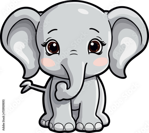 Cute elephant clipart design illustration