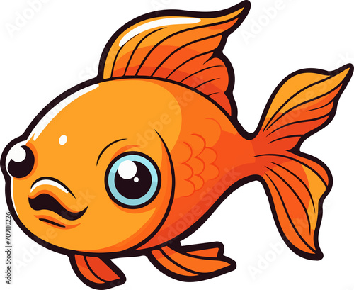 Cute fish clipart design illustration