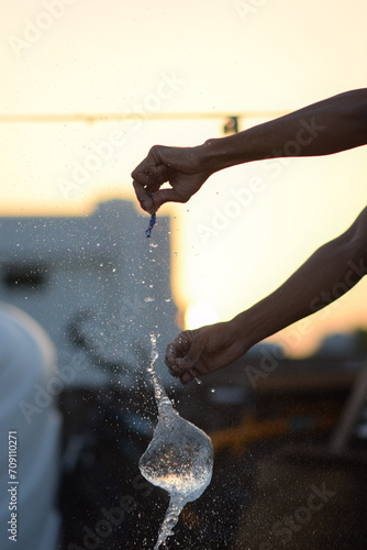 water drops with bokeh