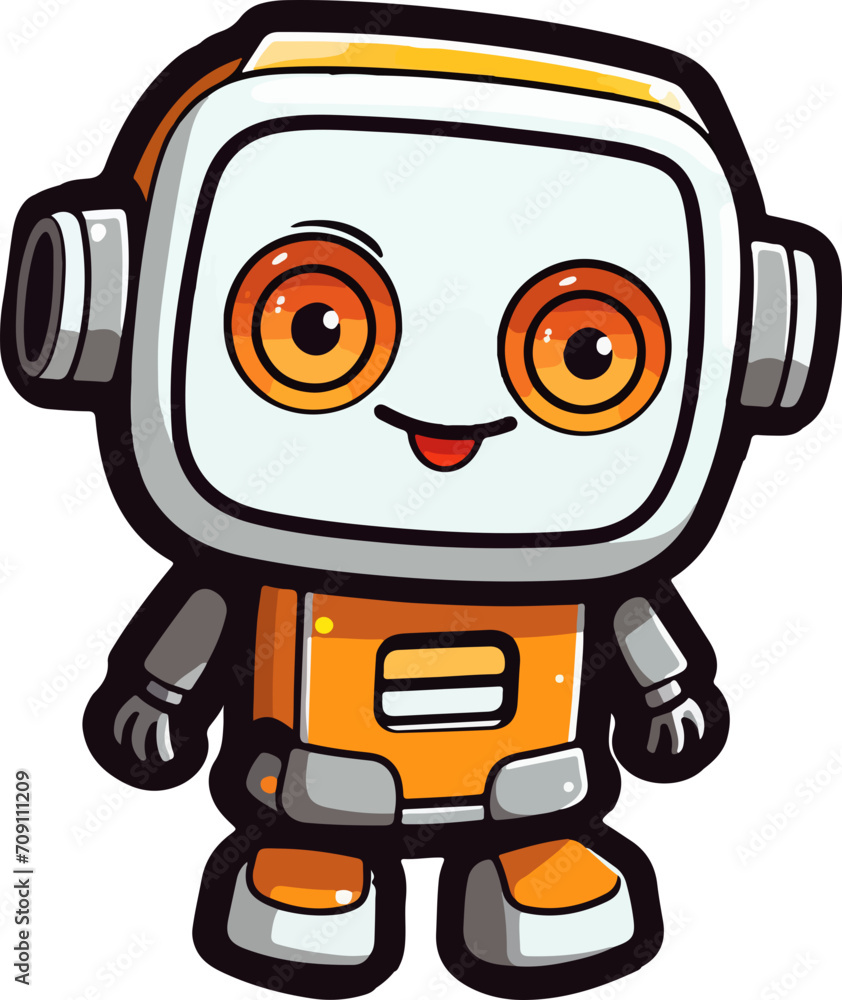 Cute robot clipart design illustration