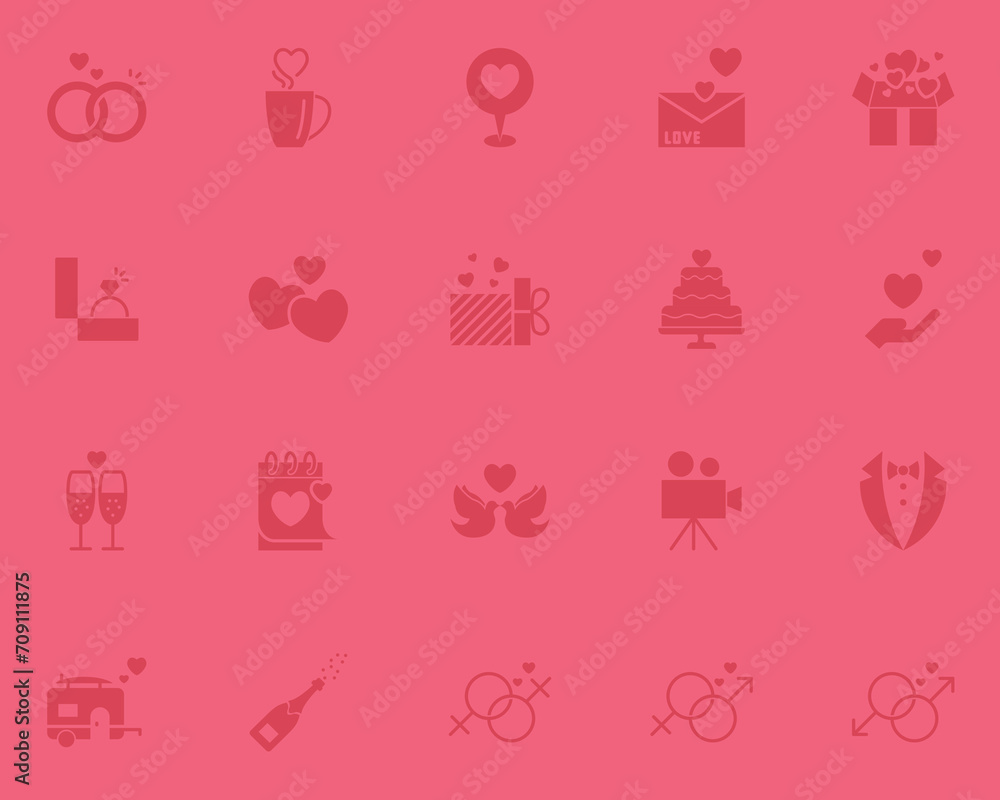 set of valentine icons, love and romance