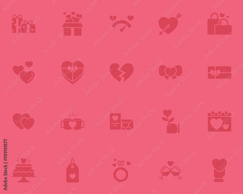 set of valentine icons, love and romance