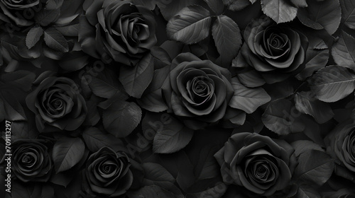 Black roses background 