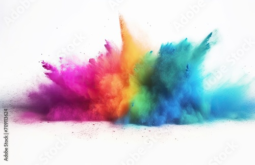 Wallpaper Mural abstract multicolored powder splatted on white background Torontodigital.ca