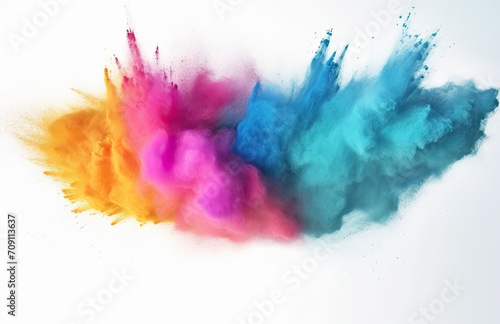 Wallpaper Mural abstract multicolored powder splatted on white background Torontodigital.ca