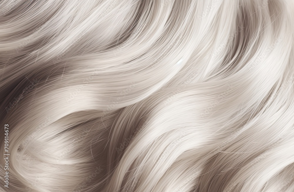 Blond hair close-up as a background. Women's long blonde hair. Beautifully styled wavy shiny curls. Hair coloring. Hairdressing procedures, extension. White hair Blond hair close-up as a background. Women's long blonde hair. Beautifully styled wavy shiny curls. Hair coloring. Hairdressing procedures, extension. White hair