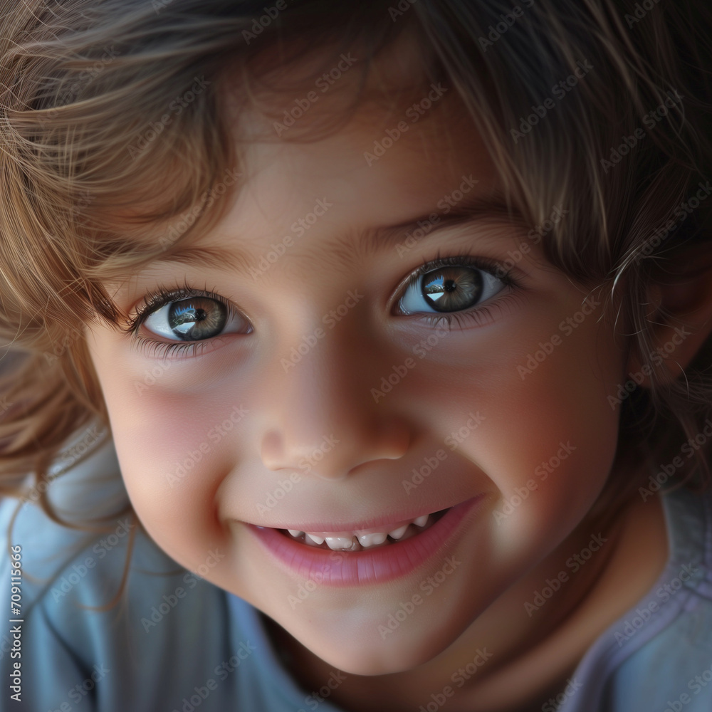 Close-up portrait of a cheerful and happy little girl Close-up portrait of a cheerful and happy little girl