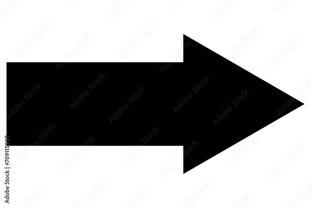Wide, bold arrow pointing sharply to the right. Sleek black directional symbol isolated on a clean background. Wide, bold arrow pointing sharply to the right. Sleek black directional symbol isolated on a clean background.