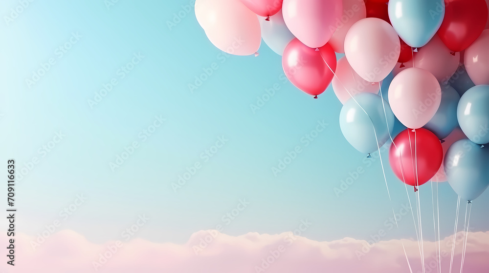 Celebration background with balloon decoration with copy space Celebration background with balloon decoration with copy space