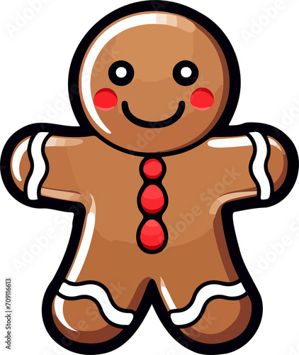 Gingerbread man clipart design illustration