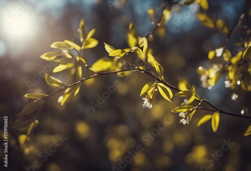 Flowering willow branches glow in sunlight outdoors in spring on dark background close-up macro Atmo