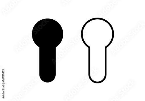 Icono negro de cerradura en fondo blanco.