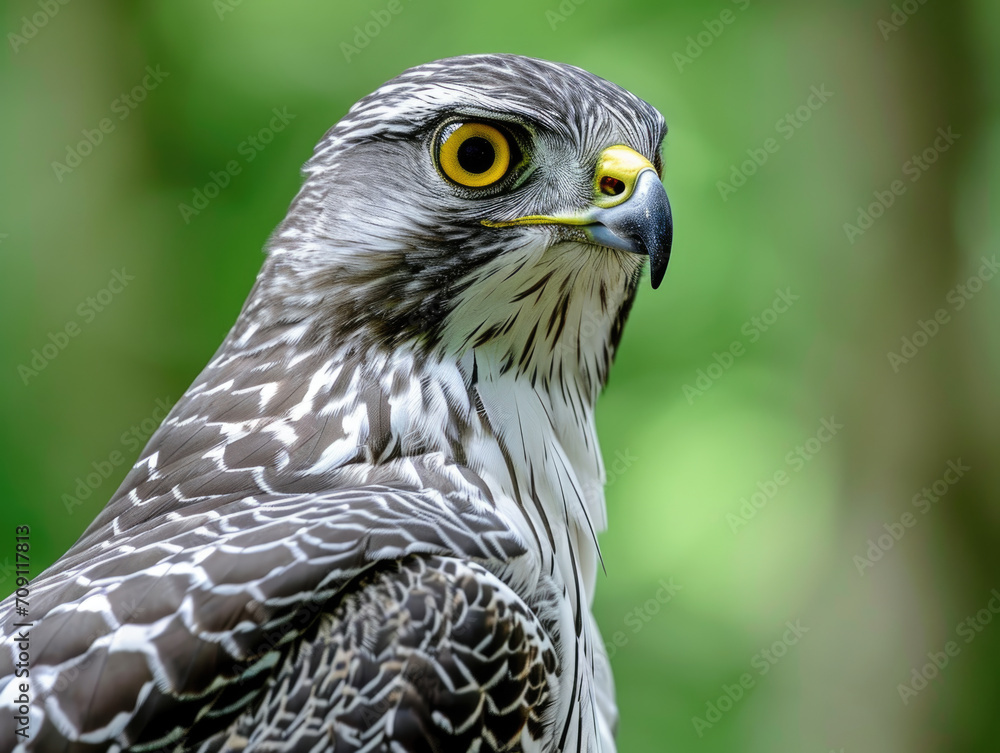 Fototapeta premium Closeup Portrait of Northern goshawk bird