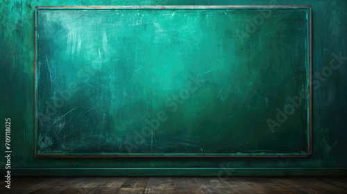 This image features an unoccupied green school board, offering a blank canvas with copyspace for educational or informative content.