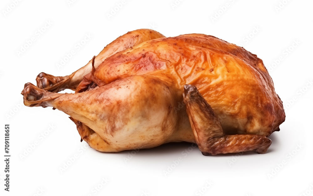 Fried whole chicken Isolated on White background Generated AI Fried whole chicken Isolated on White background Generated AI