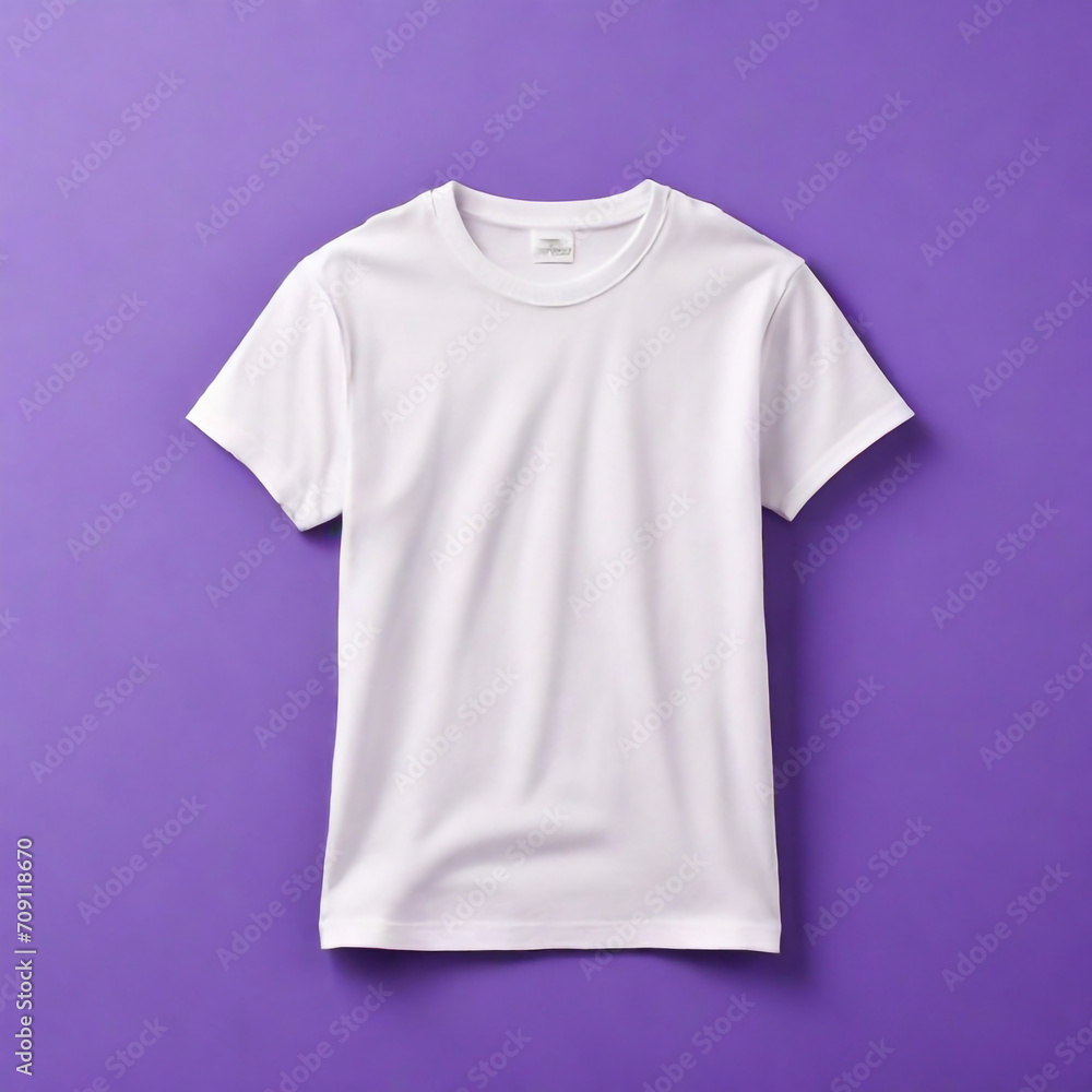 White Blank T-shirt Mockup Design Template for Advertisement.Men Isolated short Sleeve Wear Front Cotton Shirt Textile Clothing Fashion Mockup.Model Body People Retail Style Concept Apparel