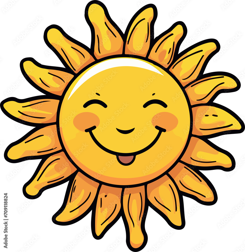Happy sun clipart design illustration