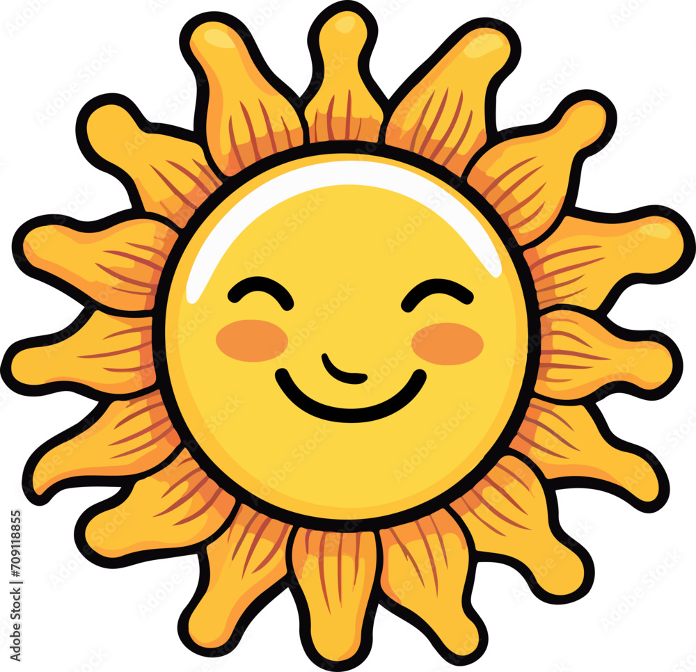 Happy sun clipart design illustration
