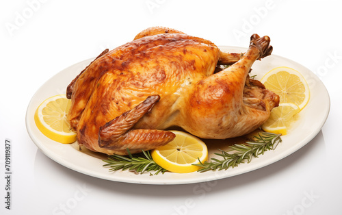 Fried whole chicken Isolated on White background Generated AI
