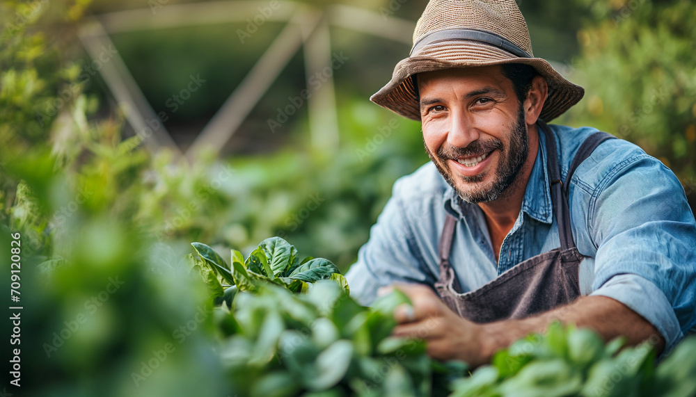 gardener man enjoys the garden work, gardening, smiling gardener man enjoys the garden work, gardening, smiling
