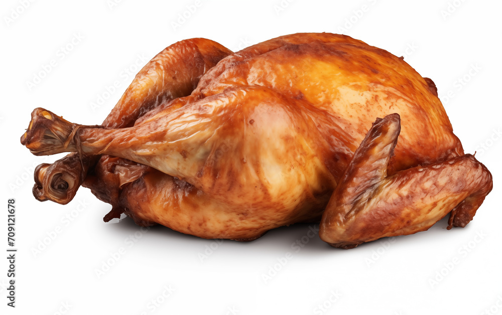 Fried whole chicken Isolated on White background Generated AI Fried whole chicken Isolated on White background Generated AI