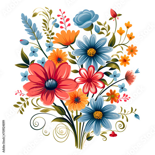 Flowers cartoon vector whie background clipart