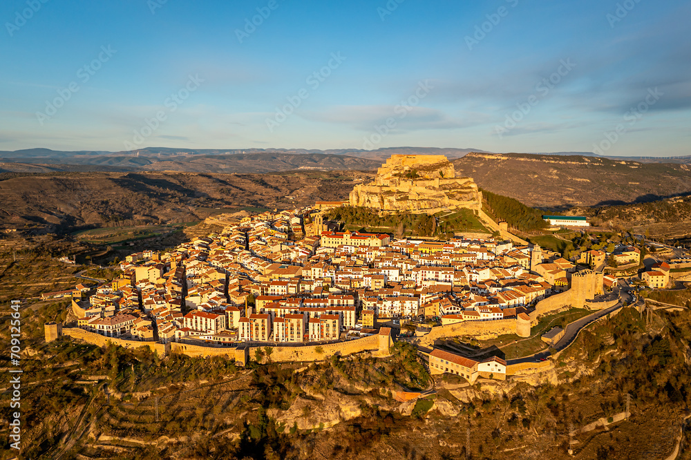 Aerial View of Morella, Province of Castellón, Valencia, Spain