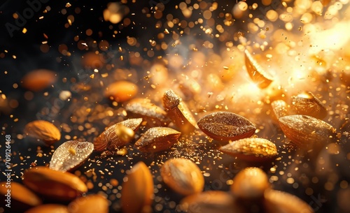 Dynamic almond background, photo