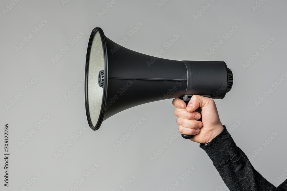 Hand Holding a Megaphone in an Advertising and Marketing Context