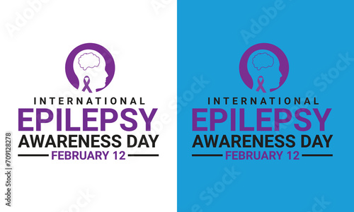 International Epilepsy Day observed every year on february 12. Vector health banner, flyer, poster and social medial template design.