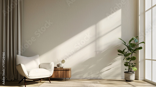 3d rendering of living room sofa home decoration with window photo