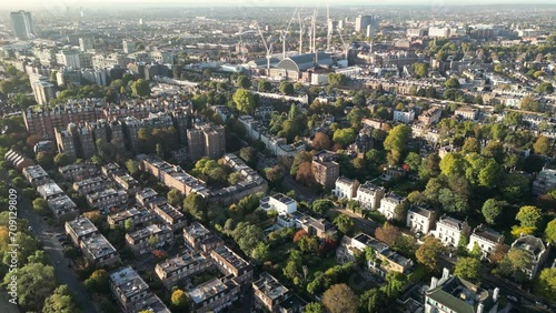 View of Kensington, London featuring Olympia Grand and St Barnabas Church
