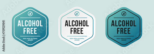 100 Percent Alcohol Free Label Sticker. For food or beverage products labels.Premium and luxury vector illustration design Pro Vector
